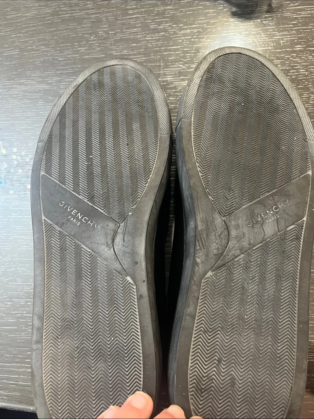 Givenchy Black Leather Low-Top Sneakers with Yellow Accent